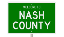 Rendering Of A Green 3d Highway Sign For Nash County