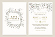 © Nilawon - Wedding invitations save the date card with elegant garden anemone.