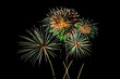 © Phongsak - Fireworks for celebrate new year of 2020 isolated on black or dark background at night time.