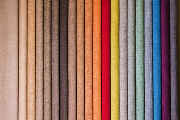 Wall Mural - Abstract volumetric background textile multicolored stripes of furniture upholstery patterns. Home comfort concept