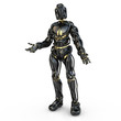 © Patrick P. Palej - schwarzer humanoider Roboter in stehender Pose