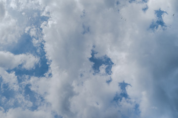 Wall Mural - beautiful white clouds and blue sky high definition skyscraper with grunge texture for background ab