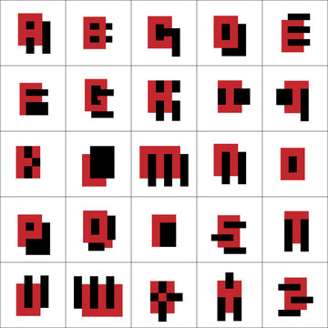 Vector alphabet design set-Minimalist style.Vector set Illustration
