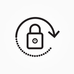 Fototapete - Lock Reload Icon Isolated On White Background. Reset Password Symbol Modern Simple Vector Icon For Website Or Mobile App