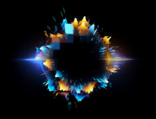 Wall Mural - vivid abstract background. beautiful design of rotation frame. .mystical portal. bright sphere lens.