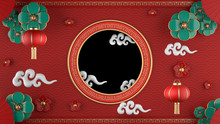 3d Render Image Of Red Background Celebrate Chinese New Year 2020 The Rat Year