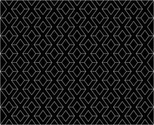 Black X Letter Pattern Background Vector. Repeat X Alphabet On Black Background.