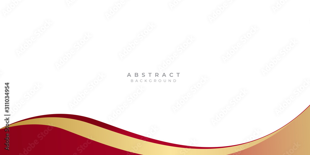 Modern gold red abstract wave curved background for presentation design ...