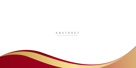 Aufkleber - Modern gold red abstract wave curved background for presentation design