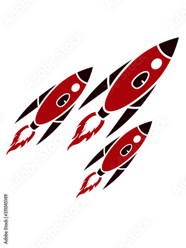 Fotomural Geschwader Raketen Design feuer weltrau