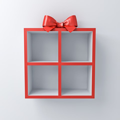 Aufkleber - Blank gift box shelves for your products isolated on white wall background with shadow 3D rendering