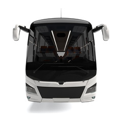 Wall Mural - white big tour bus front view