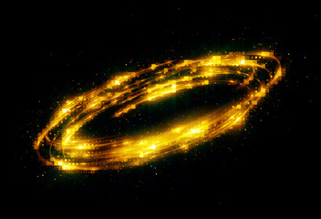 Wall Mural - Glow swirl light effect. Circular lens flare. Abstract rotational lines. Power energy element. Luminous sci-fi. Shining neon lights cosmic abstract frame. Magic round frame. Swirl trail effect. Glint