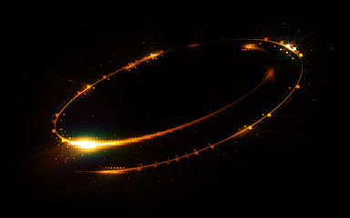 Wall Mural - Glow swirl light effect. Circular lens flare. Abstract rotational lines. Power energy element. Luminous sci-fi. Shining neon lights cosmic abstract frame. Magic round frame. Swirl trail effect. Glint