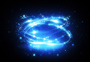 Wall Mural - glow swirl light effect. circular lens flare. abstract rotational lines. power energy element. lumin