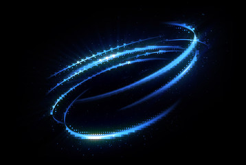 Wall Mural - Glow swirl light effect. Circular lens flare. Abstract rotational lines. Power energy element. Luminous sci-fi. Shining neon lights cosmic abstract frame. Magic round frame. Swirl trail effect. Glint
