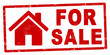 © fotohansel - nlsb1238 NewLongStampBanner nlsb - grunge / red stamp with lettering - for sale. house icon. template - new-version - 2to1 xxl g8820