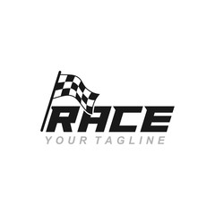 Wall Mural - race flag logo icon, simple design illustration vector