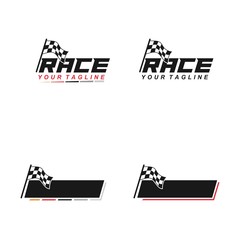 Wall Mural - race flag logo template, race flag icon,vector