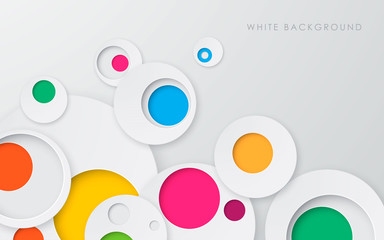 Wall Mural - Abstract white circle shape background with circle color.