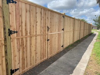 Wall Mural - New Natural Cedar Fence and Gate 