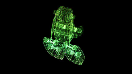 Fototapete - Futuristic user interface head up display Holographic electromagnetic mechanical system and digital data telemetry information display for digital background computer desktop display screen