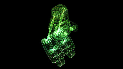 Fototapete - Futuristic user interface head up display Holographic electromagnetic mechanical system and digital data telemetry information display for digital background computer desktop display screen
