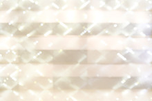 Light Gold Bokeh Defocused Background. Luxury Glittering Light For Product Placement. Diagonal And Grid Overlay Pattern.