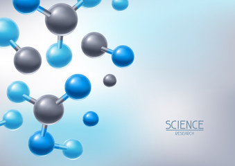 Background with abstract molecules or atoms.