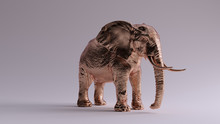 Large Bronze Elephant 3 Quarter Right View 3d Illustration 3d Render