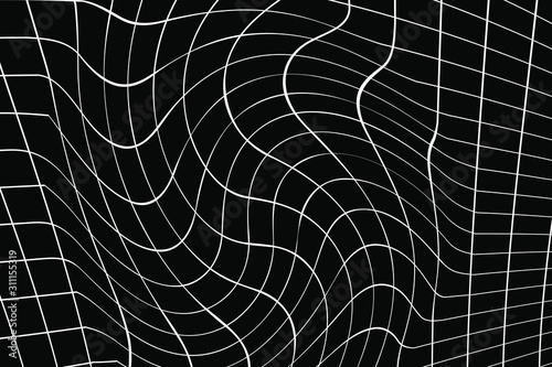 Fotografía Abstract black and white striped grid background