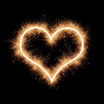 Heart shape symbol on a black background..