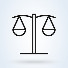 Wall Mural - Scales of Justice Outline. vector modern icon design illustration