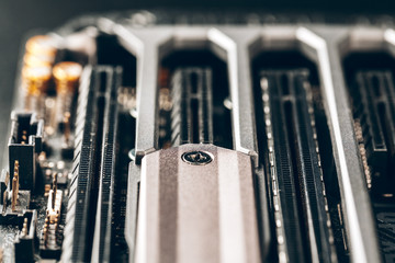 Poster - Close up of a electronic circuit board with processor