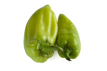 two peppers on a white isolated background