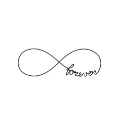 infinity symbols tattoo, forever. hand written calligraphy lettering text for invitation and greetin