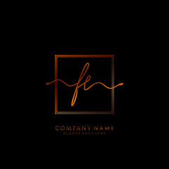 FE Initial Letter Handwriting and Signature Logo Template Concept	