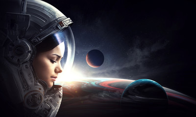 Wall Mural - exploring outer space. mixed media