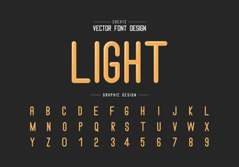 Fototapete - Highlights font and alphabet vector, Letter style typeface and number design