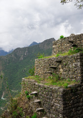 Canvas Print - Inca architecture of the sacred valley of Machu Pichu, Cusco Peru