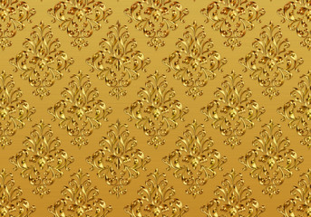 Wall Mural - Vintage ornament. Decorative background. Metallic golden pattern.