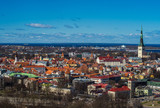 Fototapeta Krajobraz - 21 April 2018 Tallinn, Estonia. View of the Old town from the observation deck