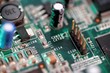 Macro view on micro circuit integrated board with chip details