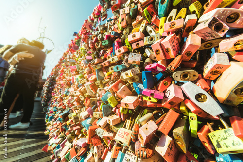 The love of Chains in Namsan Tower, Seoul, South Korea Wallpaper Mural