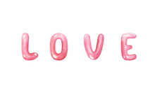 Pink Love Word Letters For Valentines Day