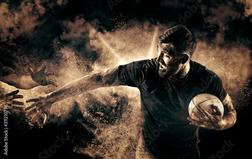 Fototapety Rugby  pilkarz-rugby-w-akcji