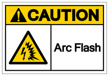 Caution Arc Flash Symbol Sign, Vector Illustration, Isolate On White Background Label .EPS10