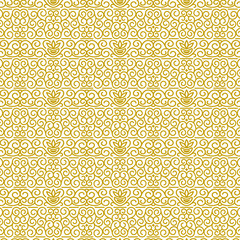 Wall Mural - Vector seamless line art golden pattern in traditional oriental ethnic style 9