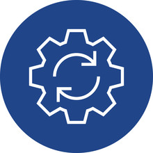 Workflow Gear Arrows Outline Icon