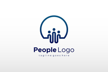 connecting people logo. flat vector logo design template element